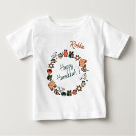 Roligt Lycklig Hanukkah Chanukah Classic Symbols T Shirt
