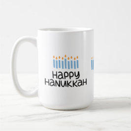 Roligt Lycklig Hanukkah söt typografi 15 oz Mugg