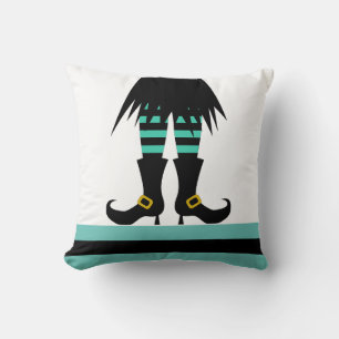 Roligt Lycklig Retro Halloween Witch Kudde