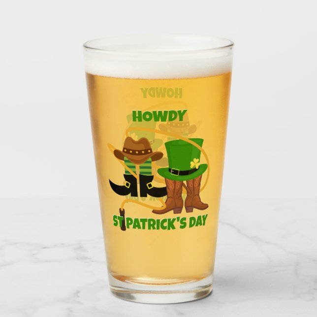 Roligt Lycklig St patricks day HOWDY DIA DUIT Cowb Glaskopp (Framsida fylld)
