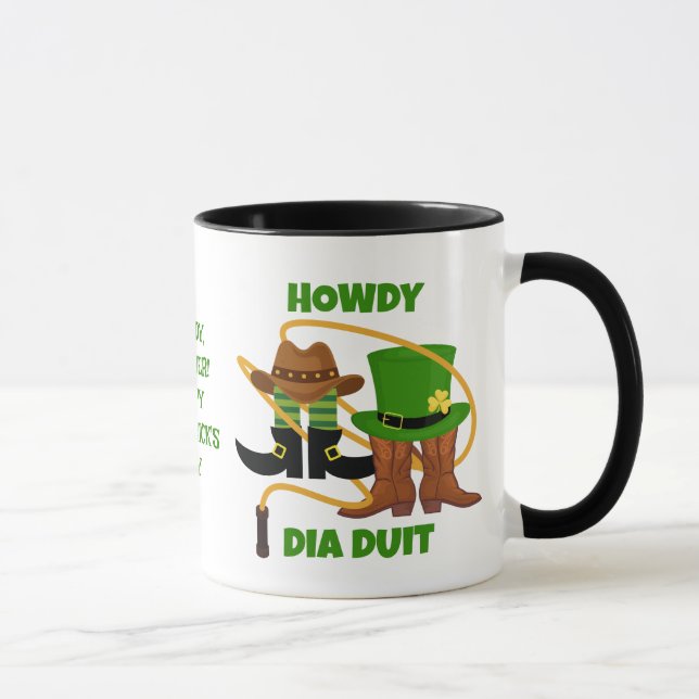 Roligt Lycklig St patricks day HOWDY DIA DUIT Cowb Mugg (Höger)