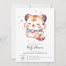 Roligt Lycklig Tiger Baby Shower