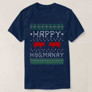 Roligt "lyckliga Hogmanay" fult skotskt nytt år Tee Shirt