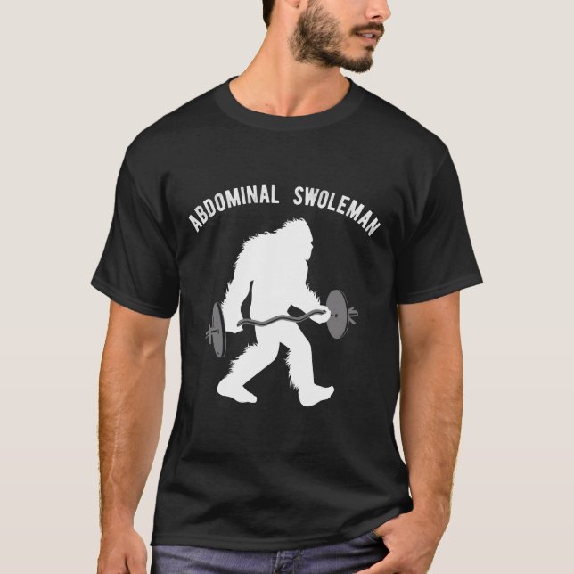 Roligt Lyfte Yeti Abdominal Swoleman Gift T Shirt (Framsida)