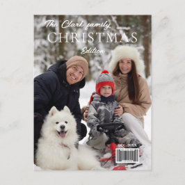 Roligt Magazine Cover Stil-julfoto Helg Vykort