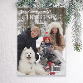Roligt Magazine Cover Stil-julfoto Julkort