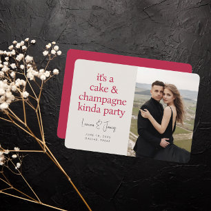 Roligt Magenta med fetstil Rosa Bröllop Spara Datumet