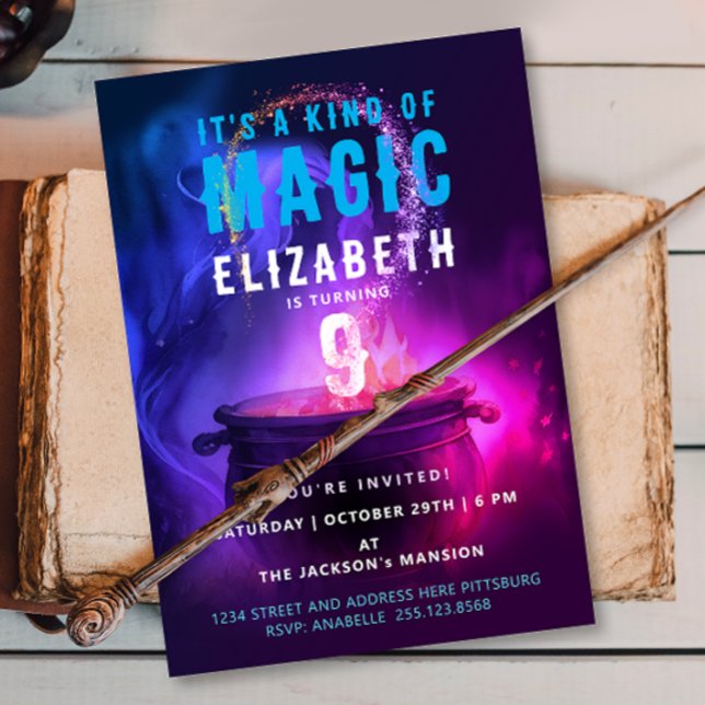 Roligt Magic Lila Wicca Wizard Potion Brew Poison Inbjudningar (Skapare uppladdad)