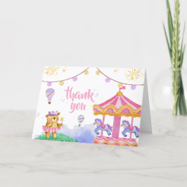 Roligt Magic Luftballong Carousel Baby Shower Tack Kort