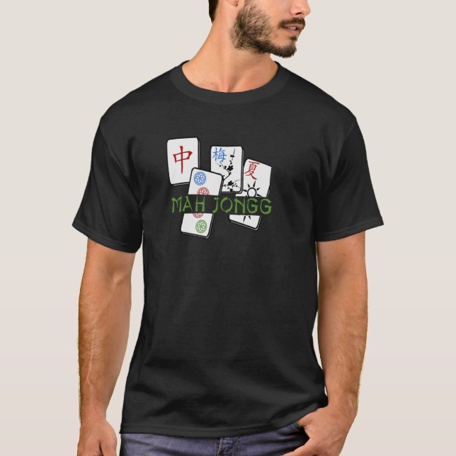 Roligt Mah Jongg Tile Game Canasta Player Fläkt Gr T Shirt (Framsida)