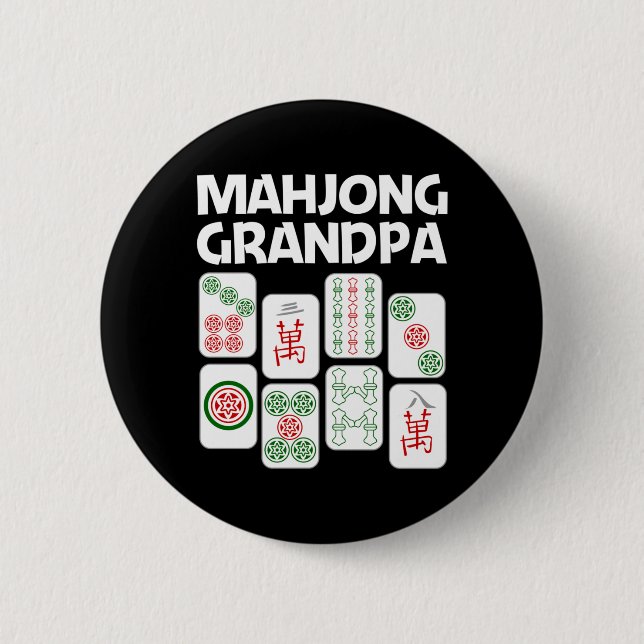 Roligt Mahjong-present farfar pappa män Brickspel  Knapp (Framsida)