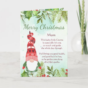 Roligt Mamma Jul Lucky Gnome Blank Card Kort