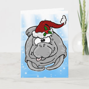 Roligt Manatea-julkort Helgkort