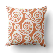 Roligt Mandarin & White Fern Frond Swirl Dekorativ