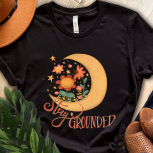 Roligt Måne Blommor stannar kvar vid markbunden in T Shirt