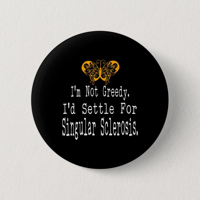 Roligt Många Sclerosis Awareness Butterfly Support Knapp (Framsida)