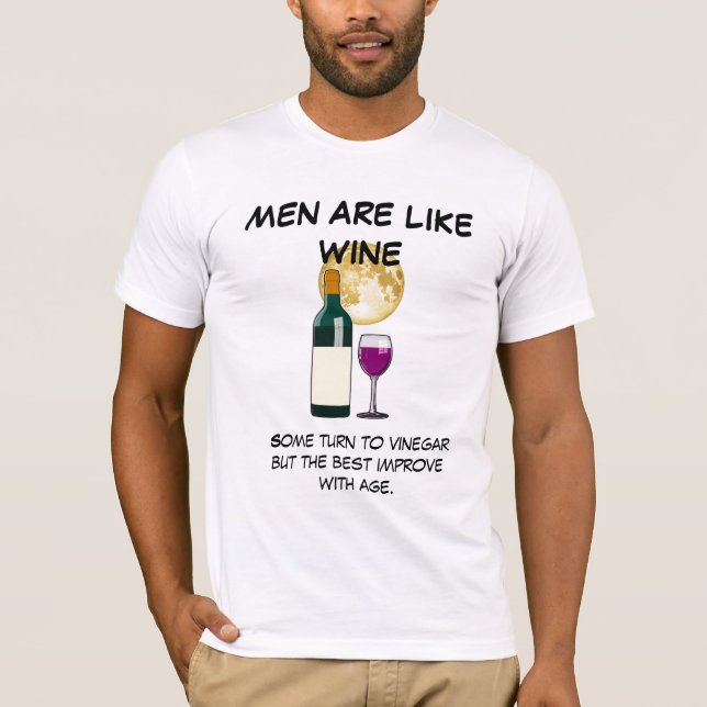Roligt Man's Vin T-Shirt (Framsida)