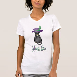 Roligt Mardi Gras Cat Womens T-shirt