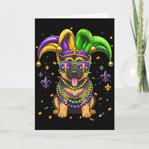 Roligt Mardi Gras-halsbands- tysk schäferhund hund Kort