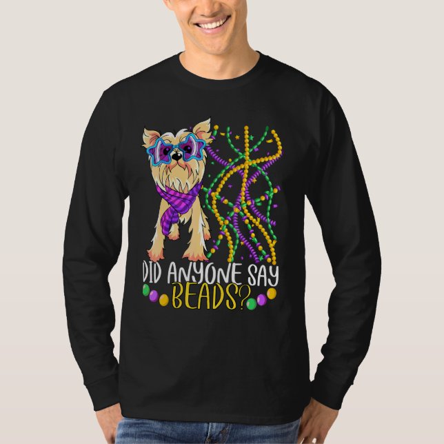 Roligt Mardi Gras sa någon att Pärlor Cute Hund ko T Shirt (Framsida)