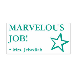 Roligt "MARVELOUS JOBB!" Rubber Frimärke Självfärgande Stämpel
