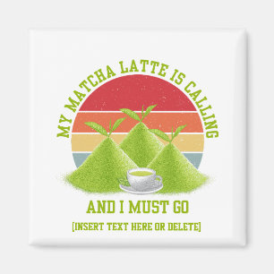 Roligt MATCHA-bergen kallar för Latte Drinker Magnet