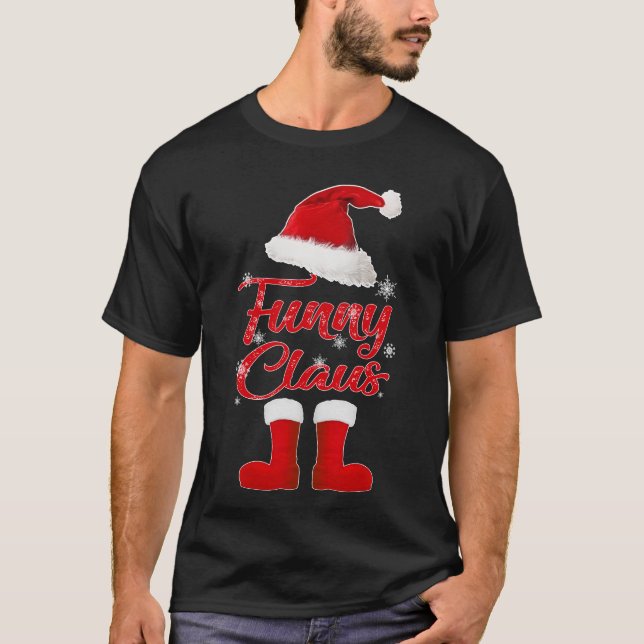 roligt matchande claus christmas-familj t shirt (Framsida)
