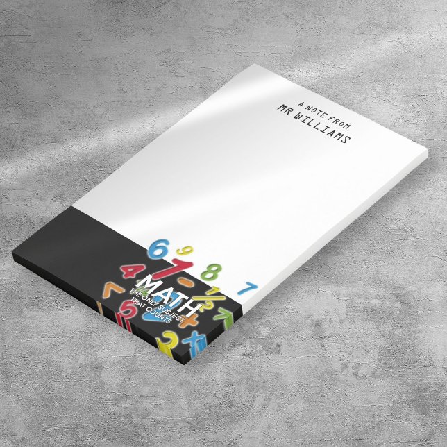 Roligt matematik är det enda Subjekt som räknas Post-it Block (Fun Math The Only Subject That Counts Post-it Notes)