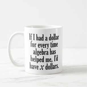Roligt math-/Algebracitationstecken - jag skulle Kaffemugg