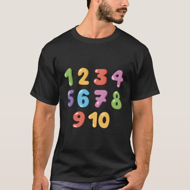 Roligt Math Learning Colorful Math Nummer T Shirt (Framsida)