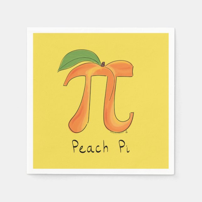 Roligt Math Persika Pi-symbol Pappersservett (Framsidan)