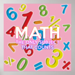Roligt Math Quote Coola Modern Girly Rosa Poster