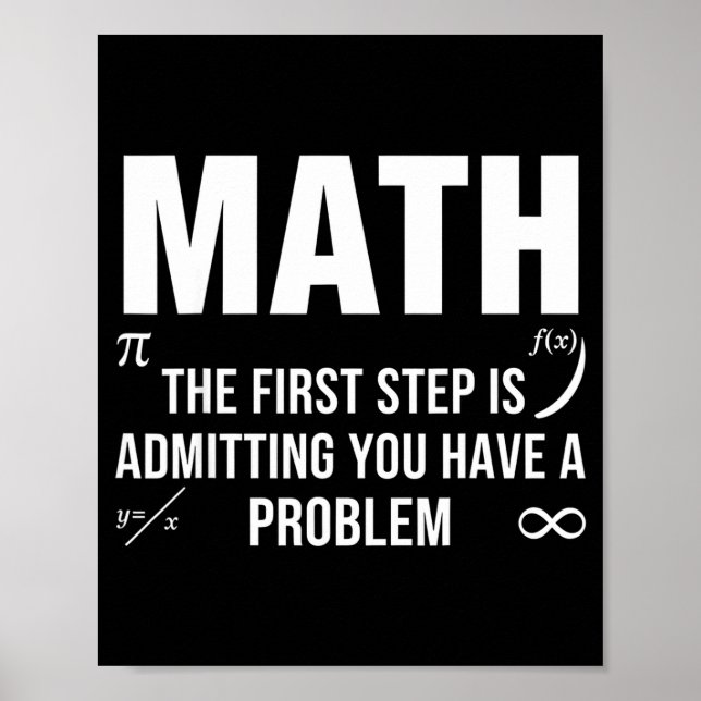 Roligt matte citat första steget erkänner problem poster (Framsidan)