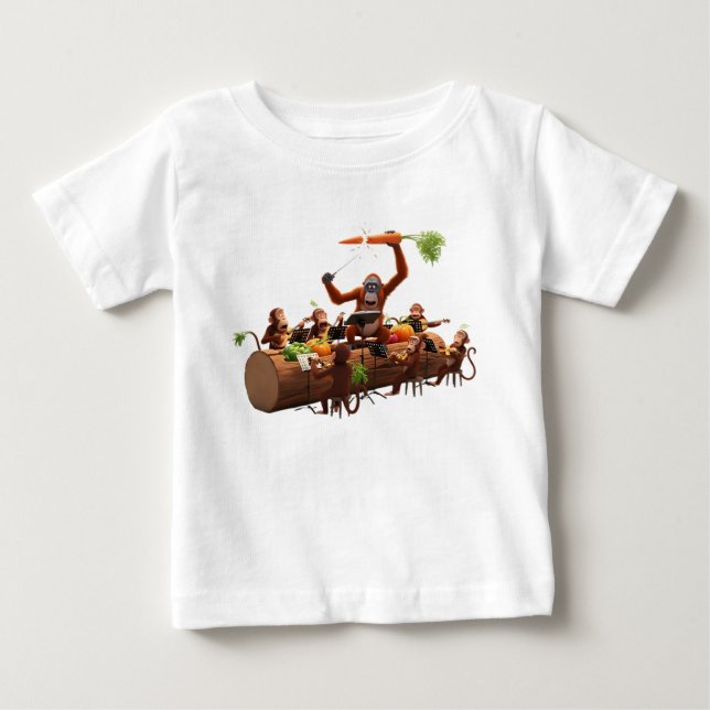 Roligt Maymorkester med grönsaksinstrument  T Shirt (Framsida)