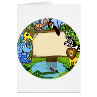 Roligt med djur hälsningskort