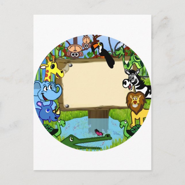 Roligt med djur vykort (Framsida)