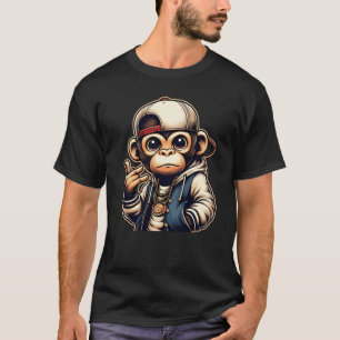 Roligt med en apa klädd som rappare tjej t shirt