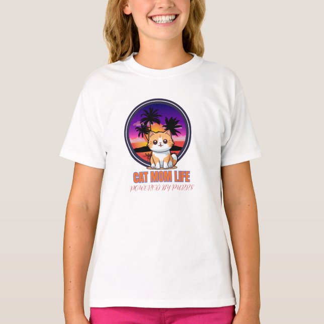 Roligt med kattmamma-liv t shirt (Framsida)