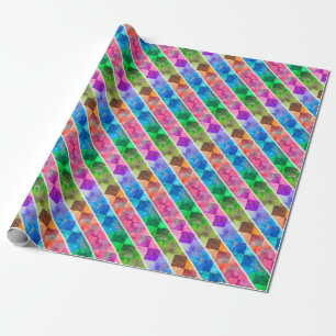 [Roligt med Rand] Mönster #5a Diamond Rainbow Presentpapper