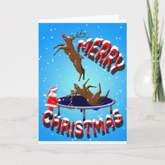 roligt med reindeer christmas med Santa Helgkort