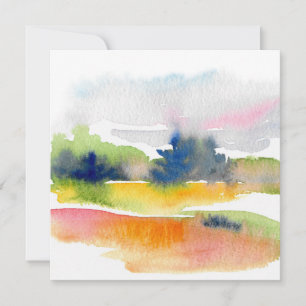 roligt med vattenfärgsBrushstrokes Abstrakt Anmärk Anteckningskort