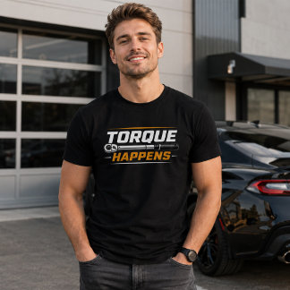 Roligt Mekaniker T-Shirt med 'Torque Happens'
