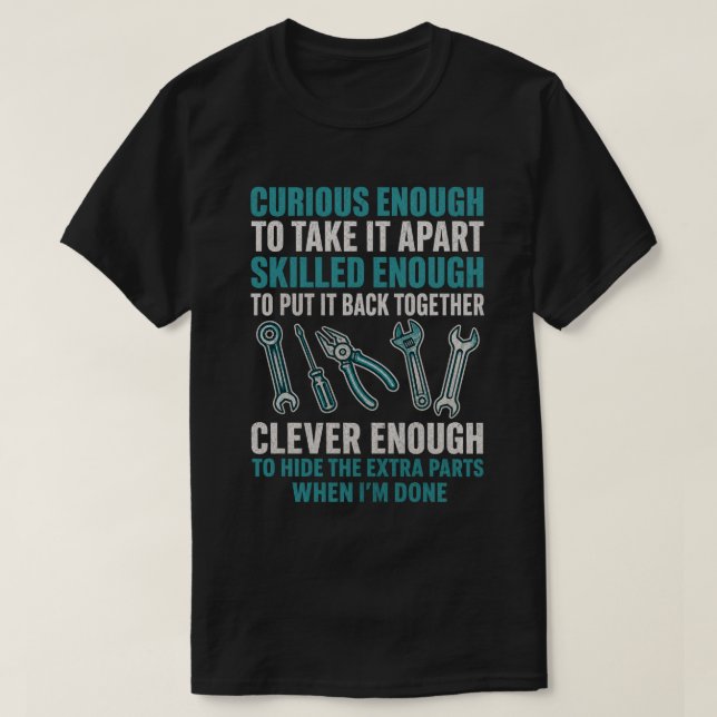 Roligt mekanikermedaljong t shirt (Design framsida)