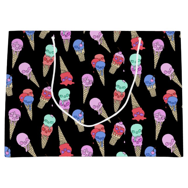 Roligt Melty Summer Goth Skull Ice Cream Pastel Bl (Framsidan)