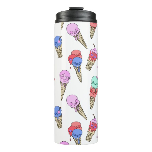 Roligt Melty Summer Goth Skull Ice Cream pastel wh (Framsida)