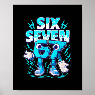 Roligt Meme 67 Sex Sju 6 7 Italienska Brainrot Poj Poster