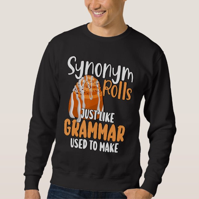 Roligt Meme Synonym Rullar Precis Som Grammatik Fö Lång Ärmad Tröja (Framsida)