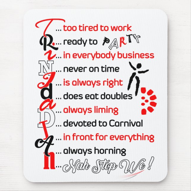 Roligt men sant Trini beskrivning på Musmatta (Framsidan)