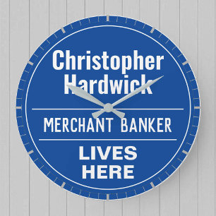 Roligt Merchant Banker Wall Plaque Stil Stor Klocka