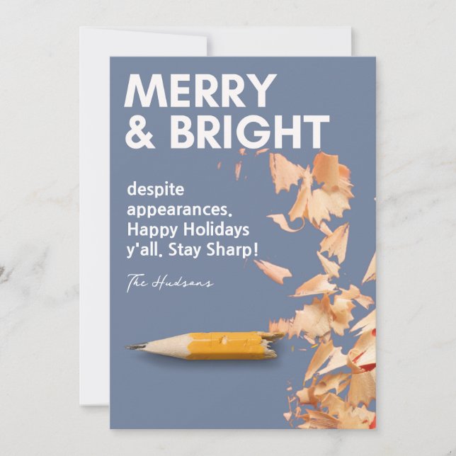 Roligt Merry & Bright Helgdag Julkort (Framsida)